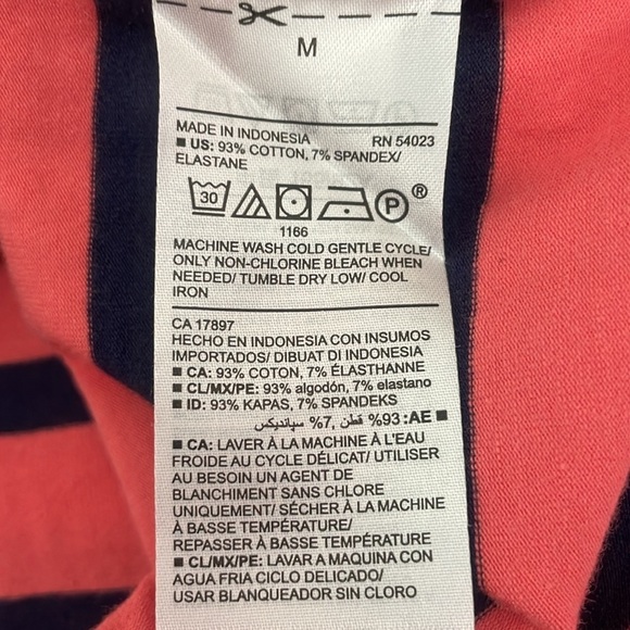 T-shirt Dress, Coral & Navy, M (Medium) - Picture 4 of 4